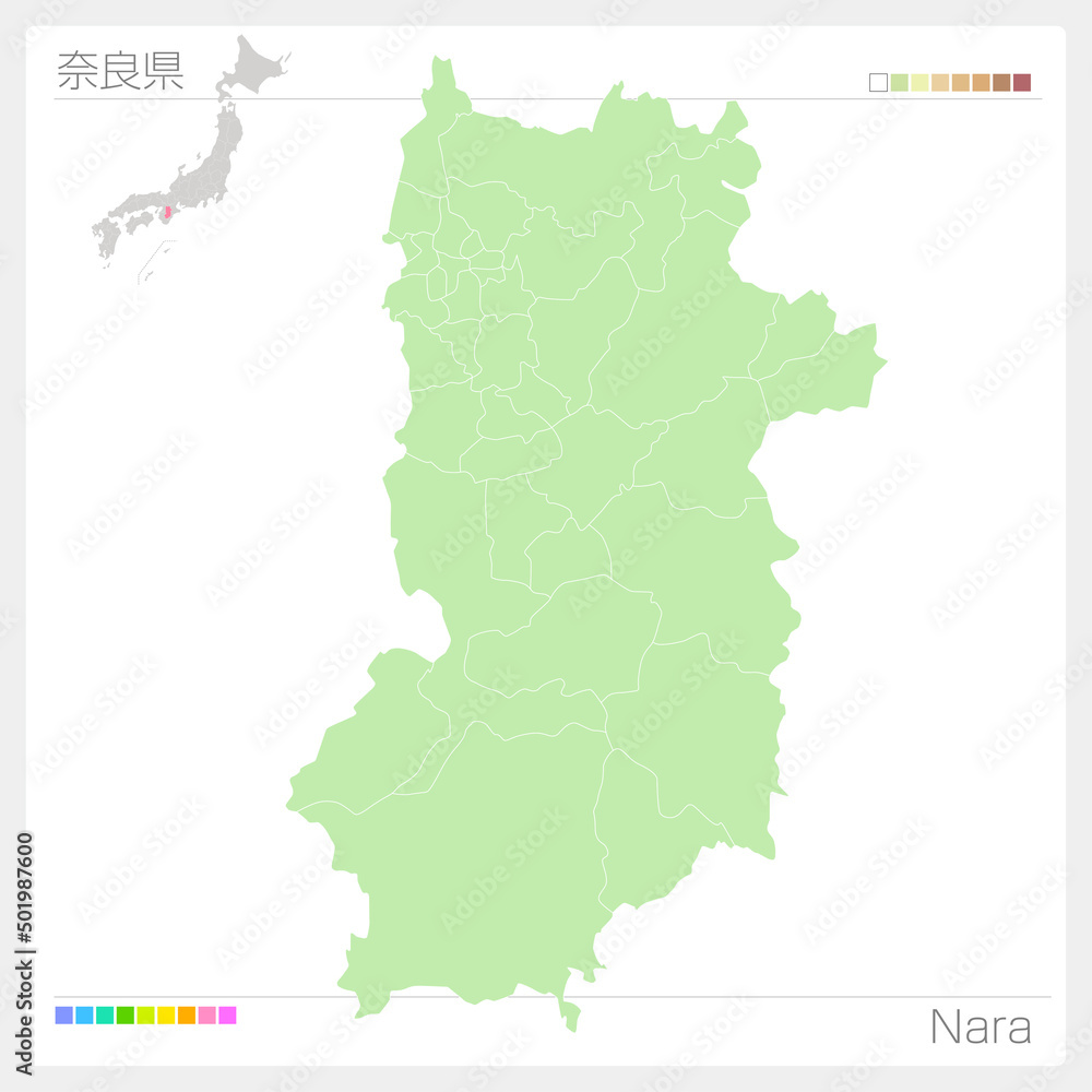 奈良県の地図・Nara Map