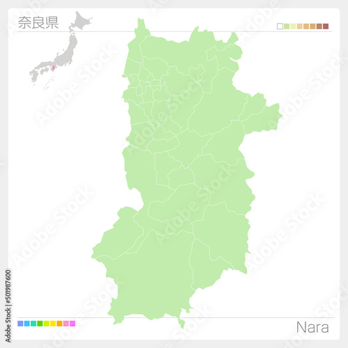 奈良県の地図・Nara Map