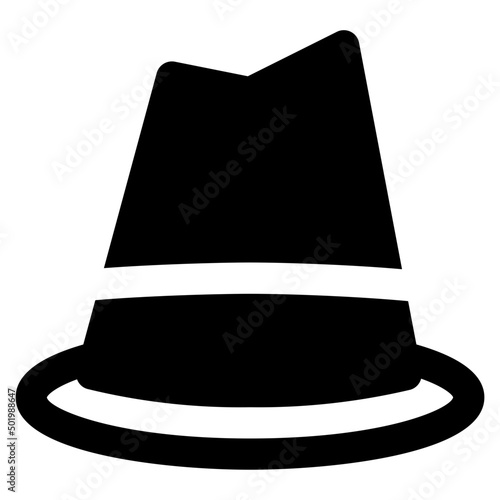 Fedora hat icon solid style