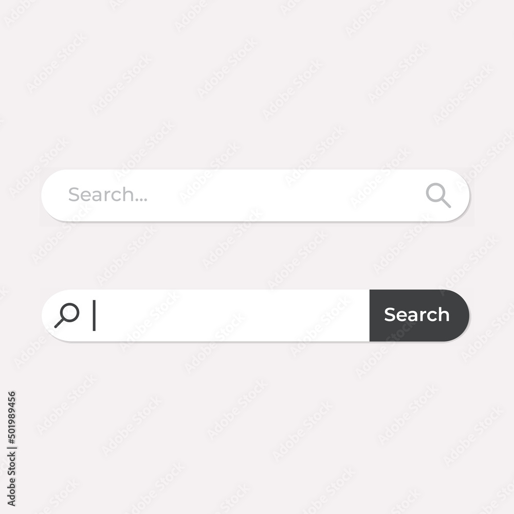 Set of search bar and search button ui design elements illustration on isolated background Set of search bar and search button ui design elements illustration on isolated background