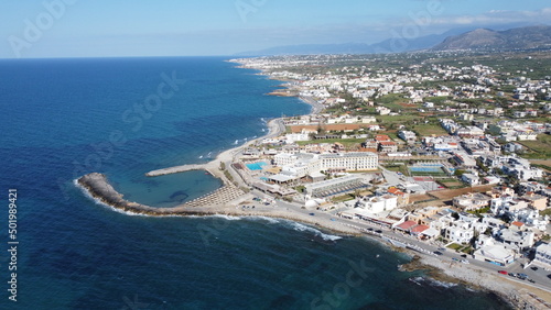 aerial view of the port country crete