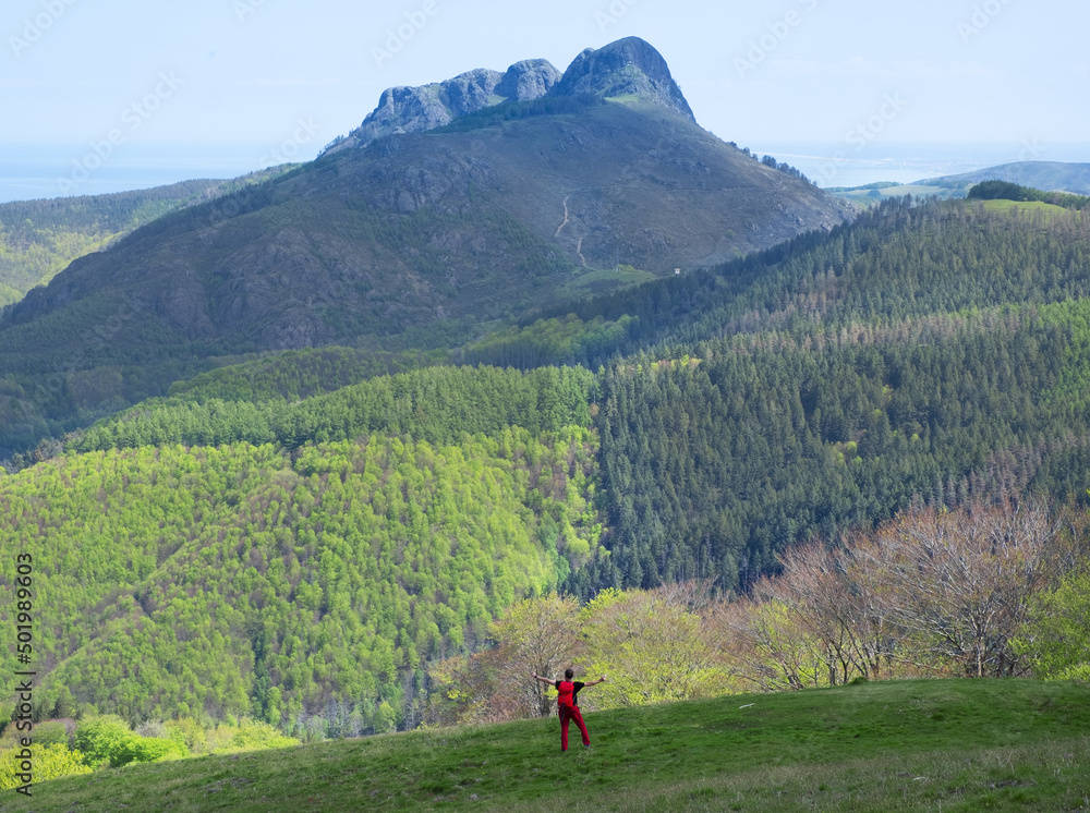 Mountaineer in the Natural Park of Aiako Harriak, Euskadi