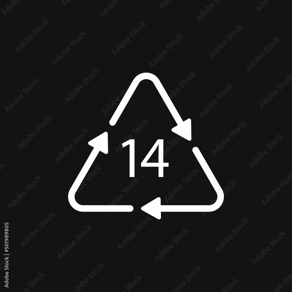 Battery recycling symbol 14 CZ . Vector illustration Battery recycling symbol 14 CZ . Vector illustration