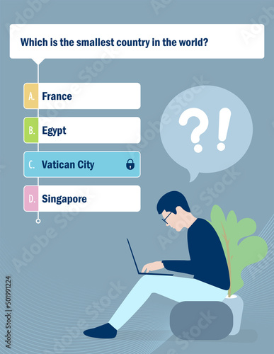 Quiz, Exam, Social media quiz game template & background, Question, Objective question for team building activities, Assessment