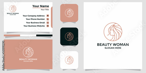 beauty design logo and branding card