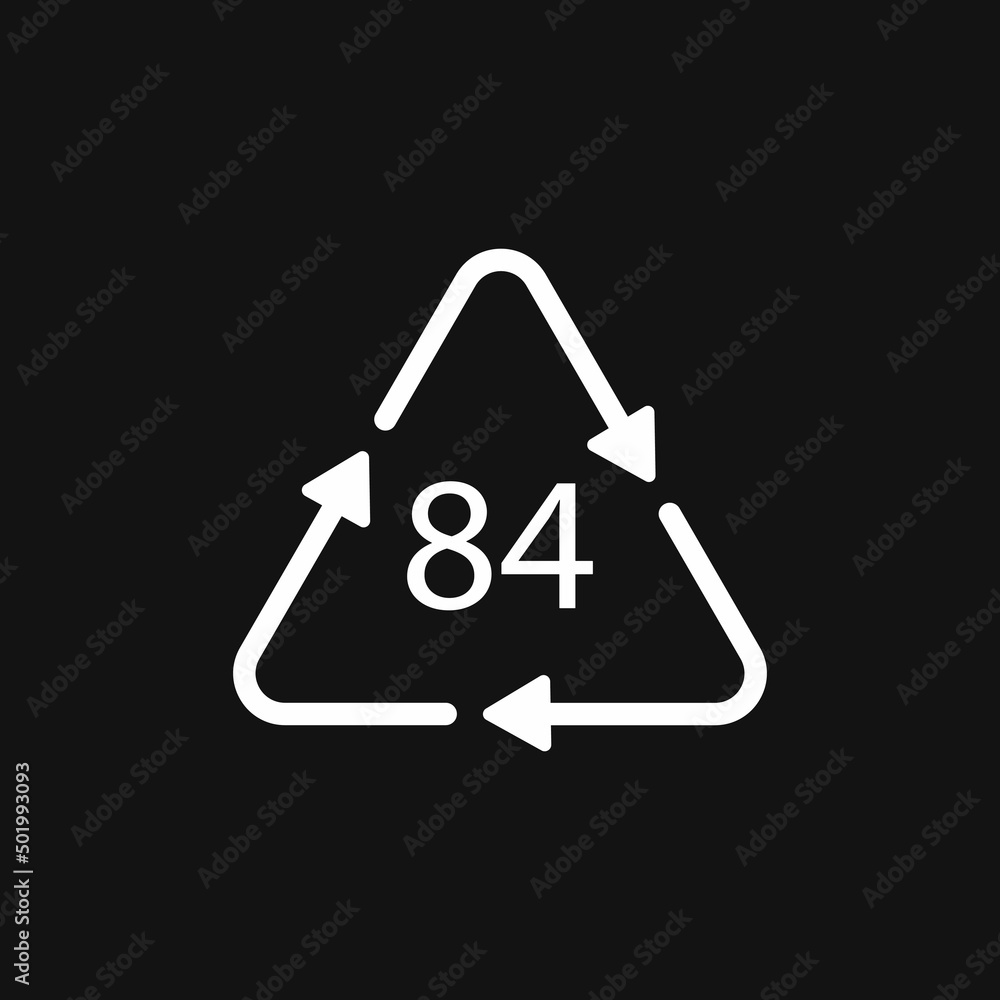 Composites recycling symbol 84 C PAP. Vector illustration Composites recycling symbol 84 C PAP. Vector illustration