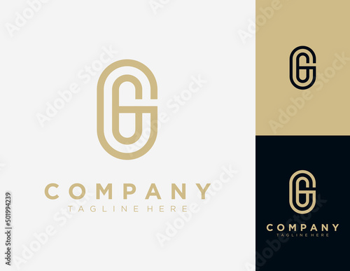Initial letter GG logo design template.
