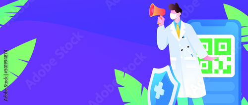 Medical health protection against epidemic flat vector concept illustration
