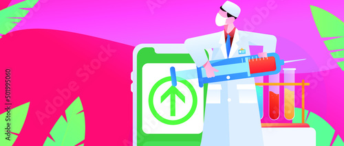 Medical health protection against epidemic flat vector concept illustration
