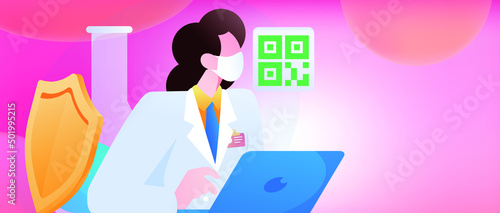 Medical health protection against epidemic flat vector concept illustration
