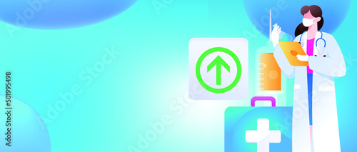Medical health protection against epidemic flat vector concept illustration
