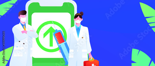 Medical health protection against epidemic flat vector concept illustration

