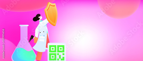 Medical health protection against epidemic flat vector concept illustration
