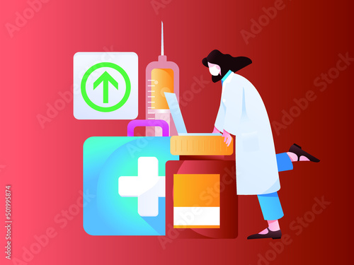 Medical health protection against epidemic flat vector concept illustration
