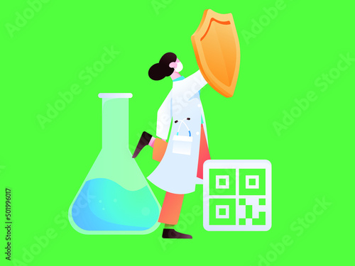 Medical health protection against epidemic flat vector concept illustration
