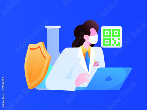 Medical health protection against epidemic flat vector concept illustration
