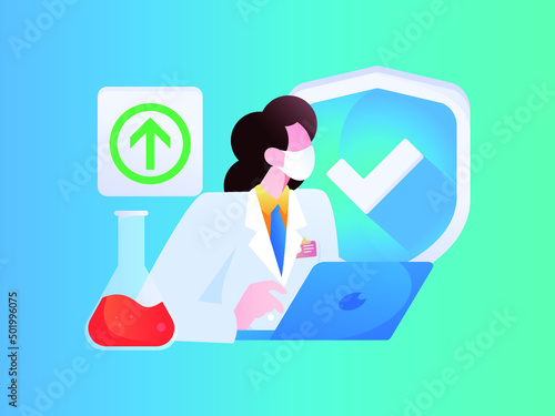 Medical health protection against epidemic flat vector concept illustration
