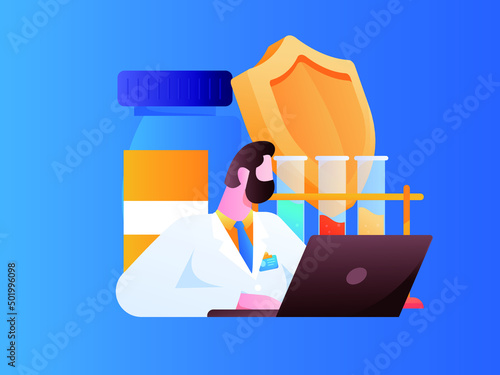 Medical health protection against epidemic flat vector concept illustration
