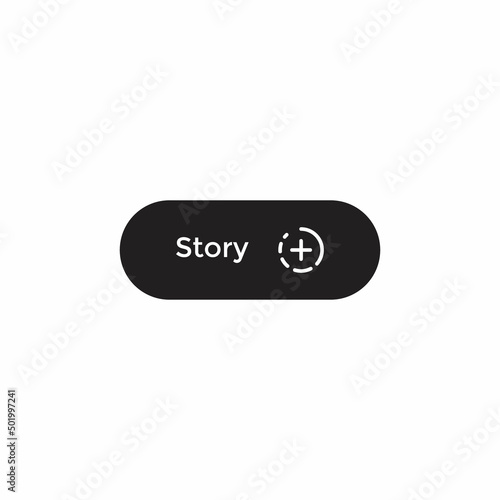 Upload story button icon vector. Social media Element