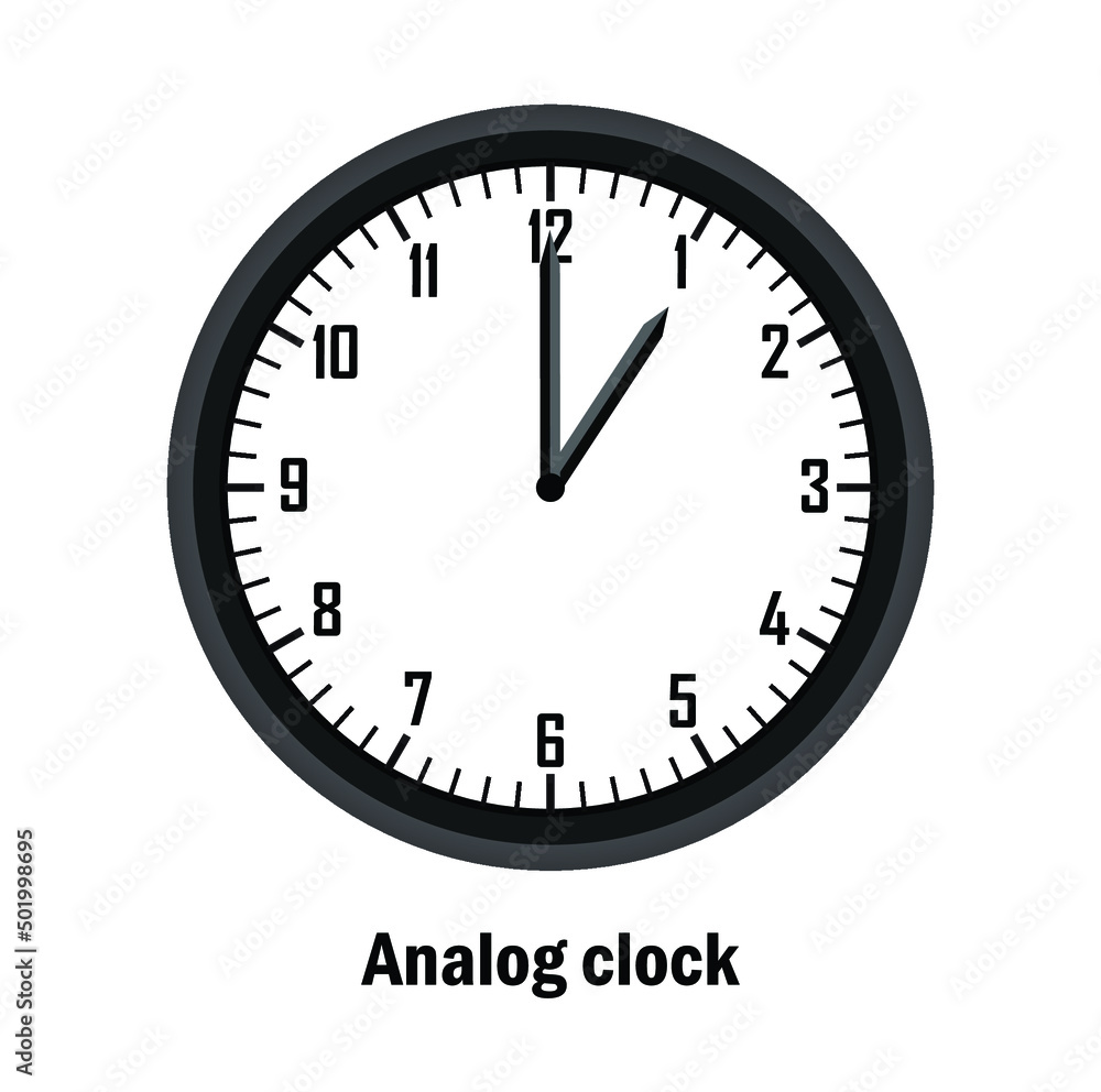 wall clock vector illustration time 1:00 wall clock vector illustration time 1:00