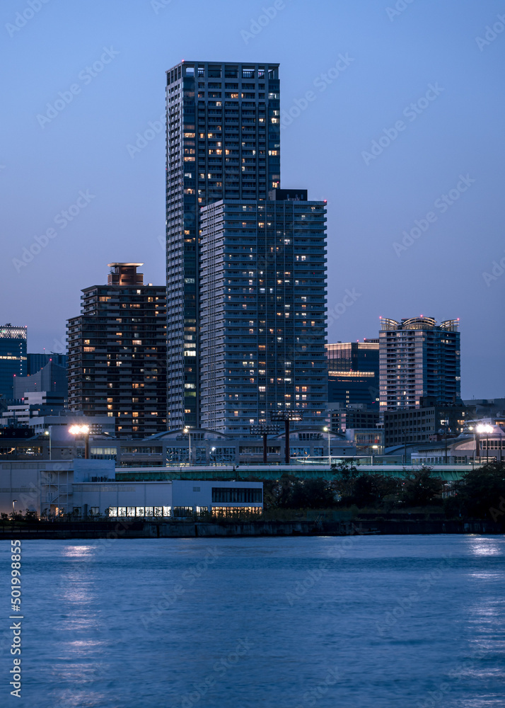 Naklejka premium 東京の風景；豊洲の夜景０４