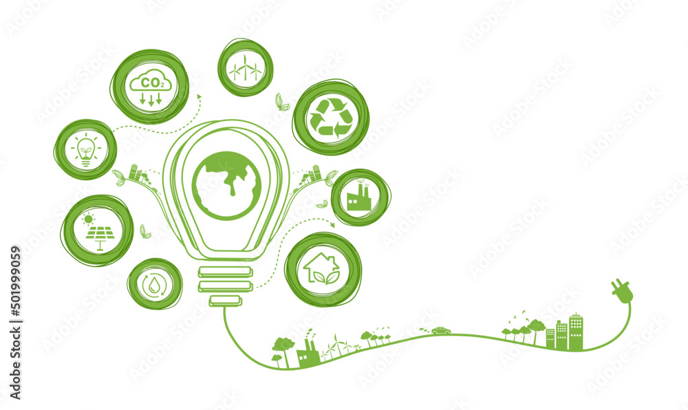 Vetor de World environment and sustainable development concept with ...