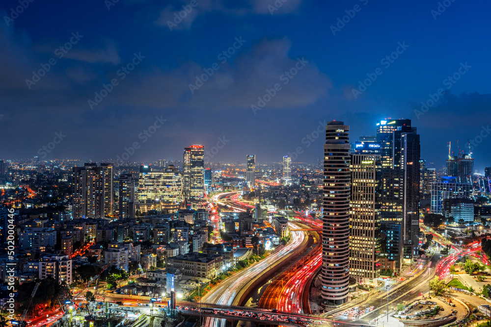 Night view of Tel-Aviv - Israel
