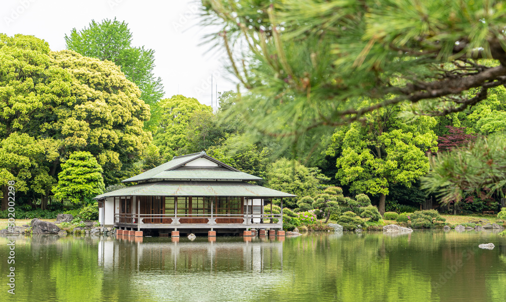 Fototapeta premium 東京都江東区 清澄庭園 涼亭 日本庭園 