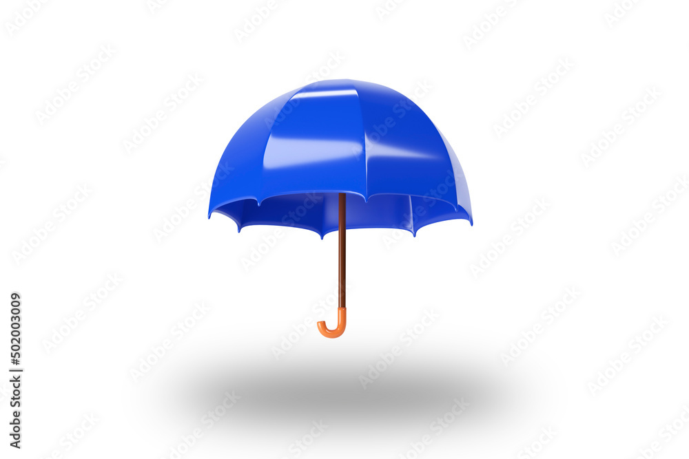 Blue umbrella on white background. 3d render Blue umbrella on white background. 3d render