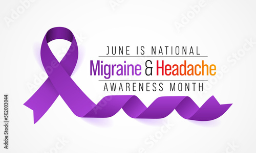 National Migraine and headache awareness month is observed every year in June. it is usually a moderate or severe headache felt as a throbbing pain on one side of the head. Vector illustration
