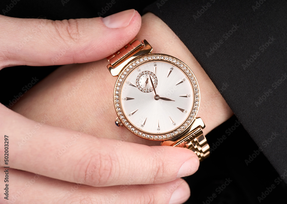 classic chronograph wristwatch. Swiss golden wrist watch. luxury fashion watch stainless steel chrome with geometric dial. Luxury watch. With clipping path. Gold watch. Women watch. Female watch. classic chronograph wristwatch. Swiss golden wrist watch. luxury fashion watch stainless steel chrome with geometric dial. Luxury watch. With clipping path. Gold watch. Women watch. Female watch.
