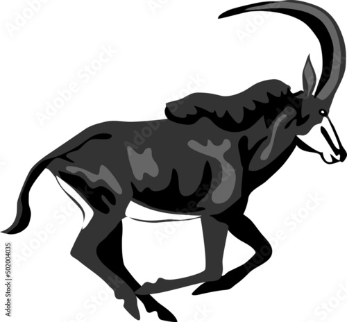 Sable antelope running - vector illustration