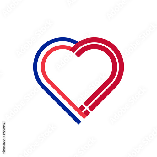 unity concept. heart ribbon icon of france and denmark flags. vector illustration isolated on white background