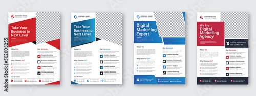 Corporate business flyer template design set, advertising flyer, business promotion, business poster layout, IT company flyer, abstract and vector template design