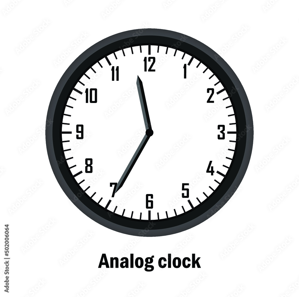 clock, Analog clock time. 11-35. with white background. vector