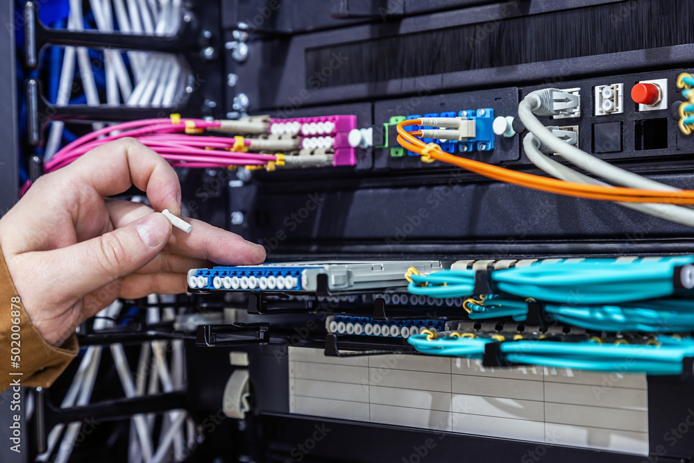 Maintenance of the network switch rack incoming and outgoing outputs ...