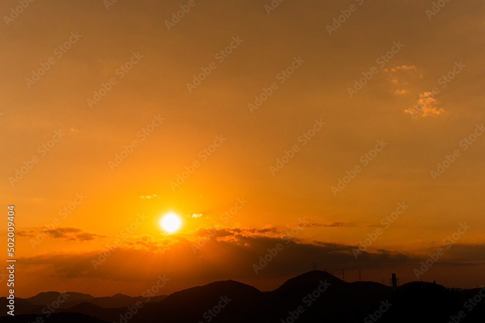 Obraz premium 万葉の岬から望む夕日