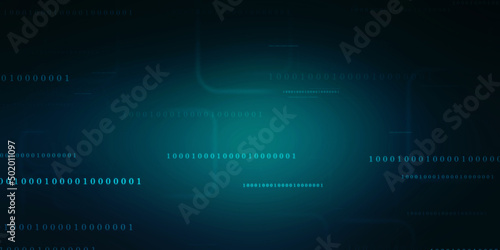 Binary Code Background, Digital Abstract technology background, flowing number one and zero text in binary code format in technology background. Internet Big data Concept © Greentech