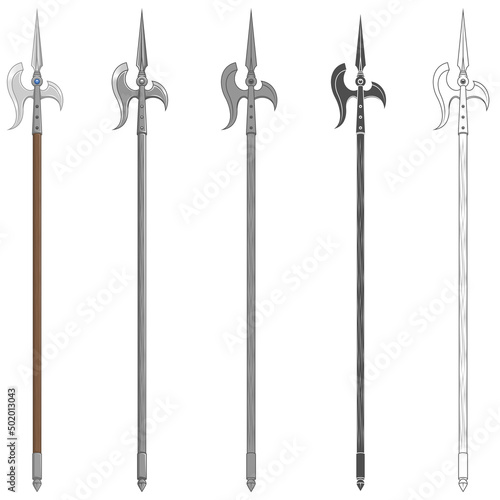 Halberd vector design, weapon used in the middle ages