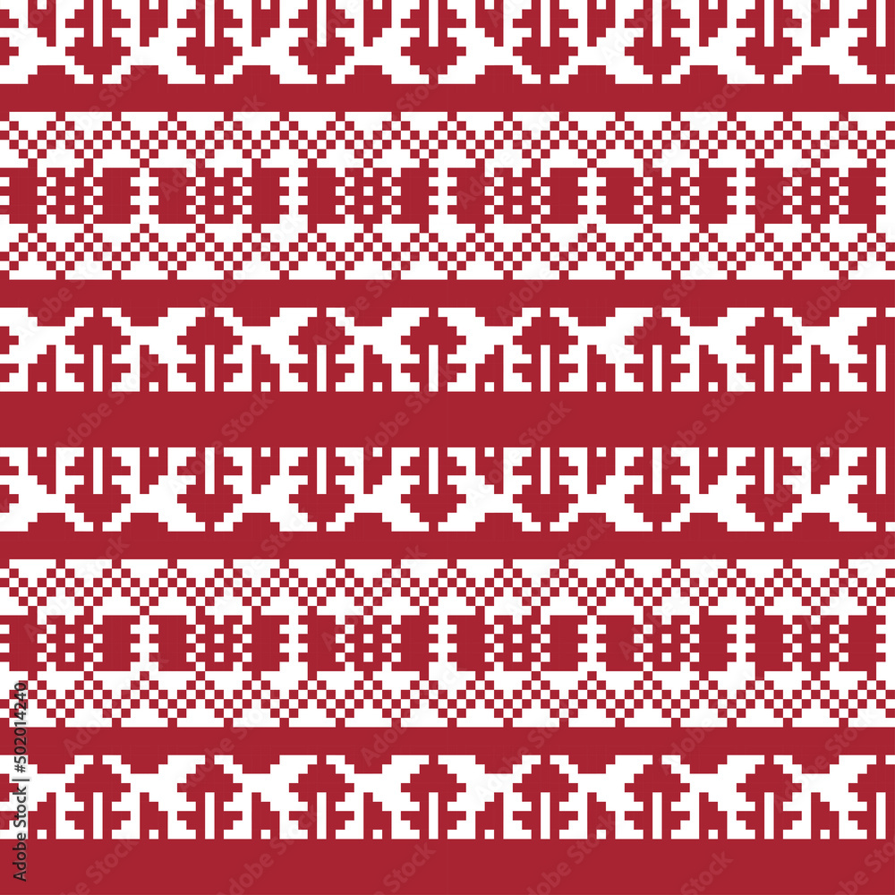 Christmas Fair Isle Seamless Pattern Design Christmas Fair Isle Seamless Pattern Design