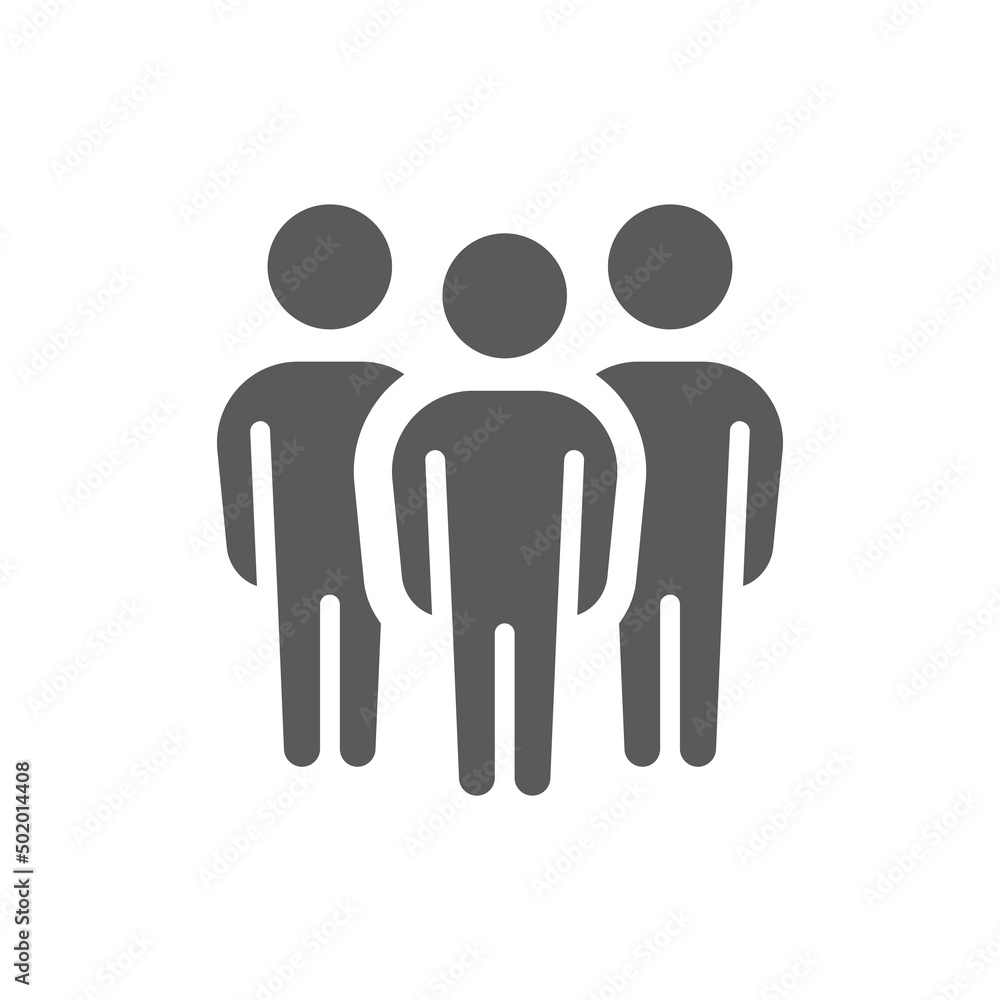 Group of people black vector icon. Crowd filled symbol. Group of people black vector icon. Crowd filled symbol.