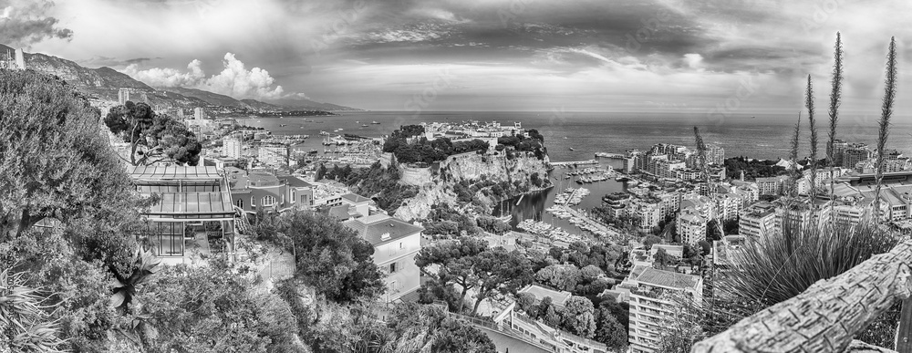 Panoramic view of Monte Carlo, Monaco City and Fontvieille, Monaco