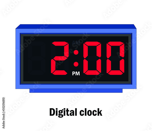 digital clock with numbers time 2:00 o clock