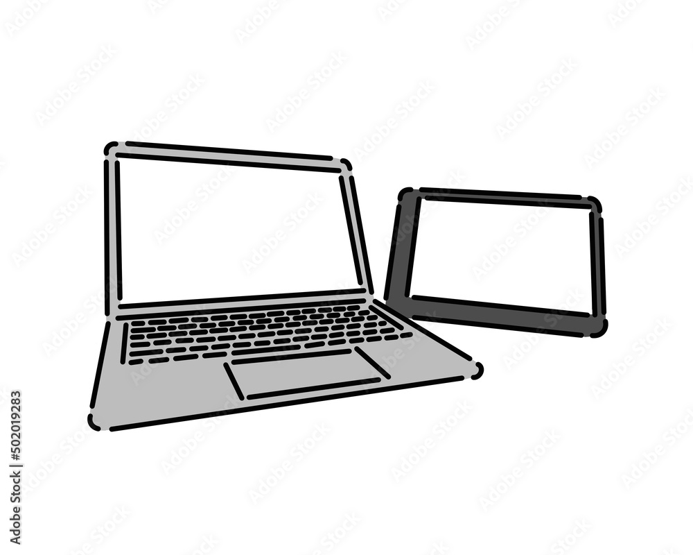 ノートパソコンとタブレット