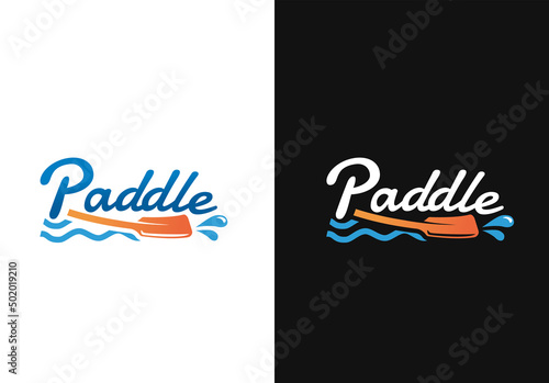 Paddle logo, flat vector concept photo