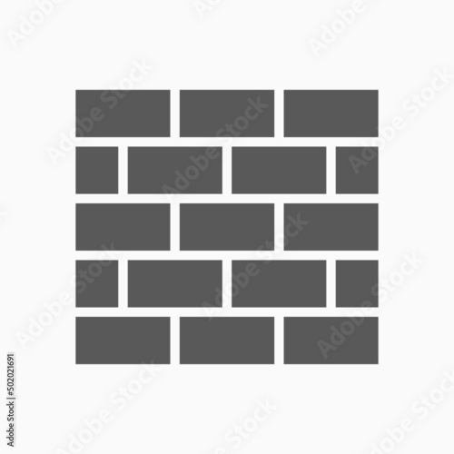 brick wall icon, wall vector, brick illustration