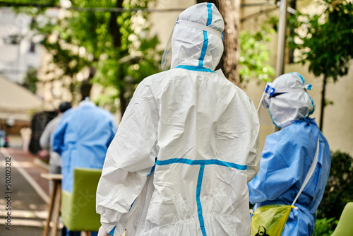 Photography Shanghai, China - April 27th, 2022: Nucleic acid testing