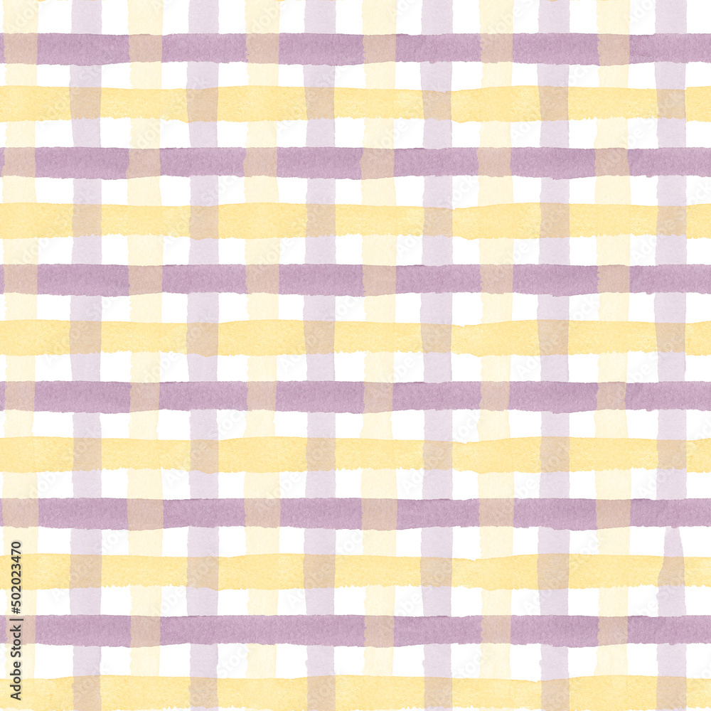 Watercolor seamless checked pattern. Watercolor seamless checked pattern.