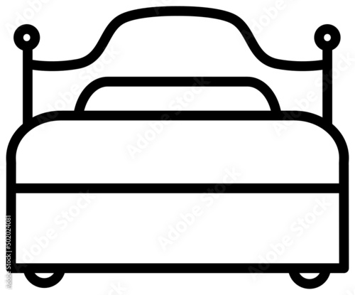 Bed icon queen size king size for hotel room