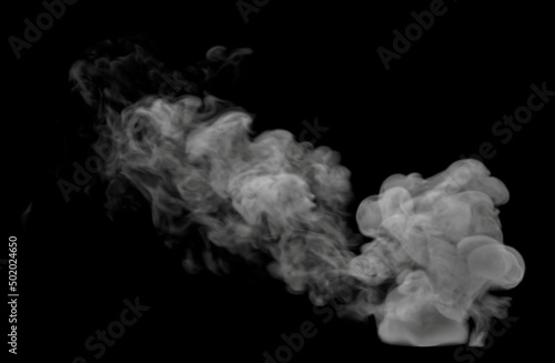 Wispy and Swirly White Large Smoke cloud on black